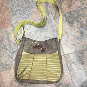Haiku Green and Brown Crossbody Bag